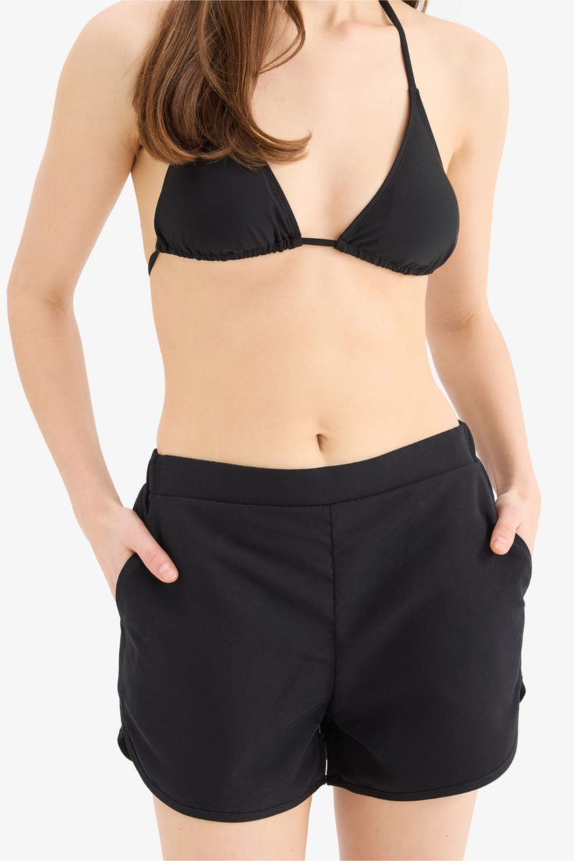 Kadın Siyah Hızlı Kuruyan Deniz Şortu