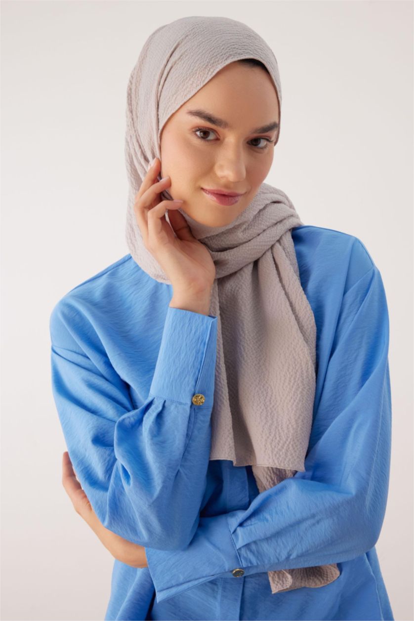 FEMME Gris Châle Crêpe Basique Femme