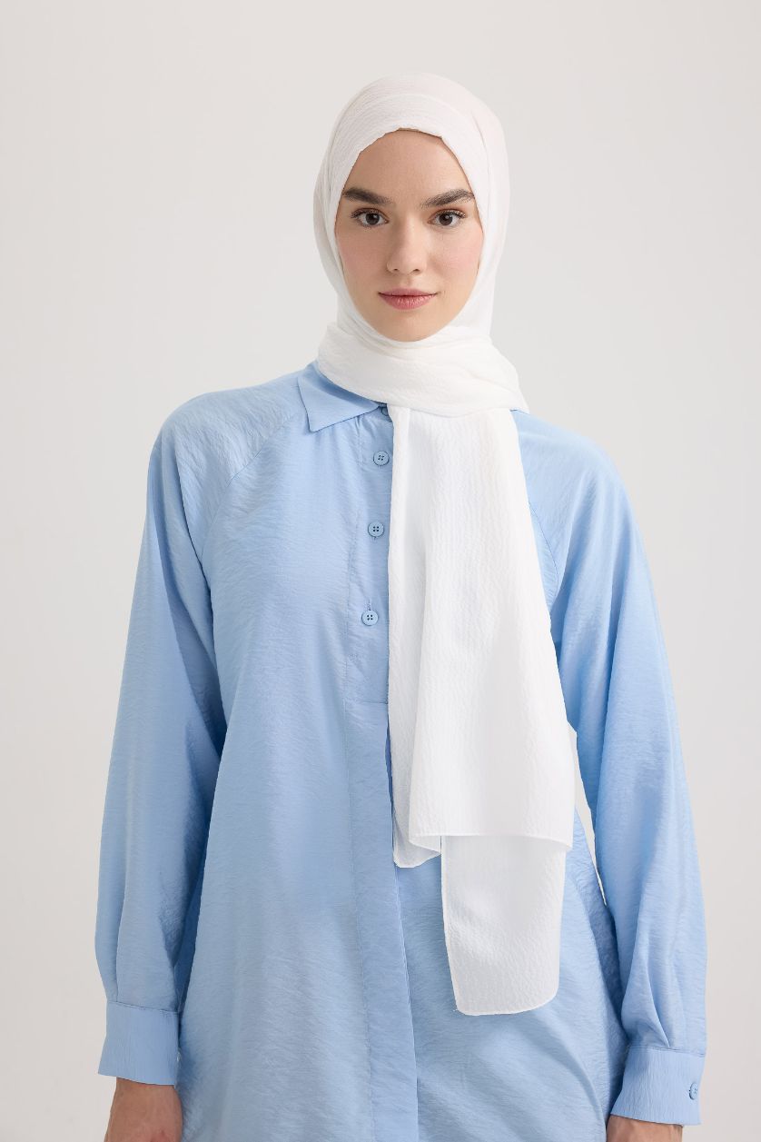 Kadın Kırık Beyaz Kadın Bürümcük Tesettür Şal