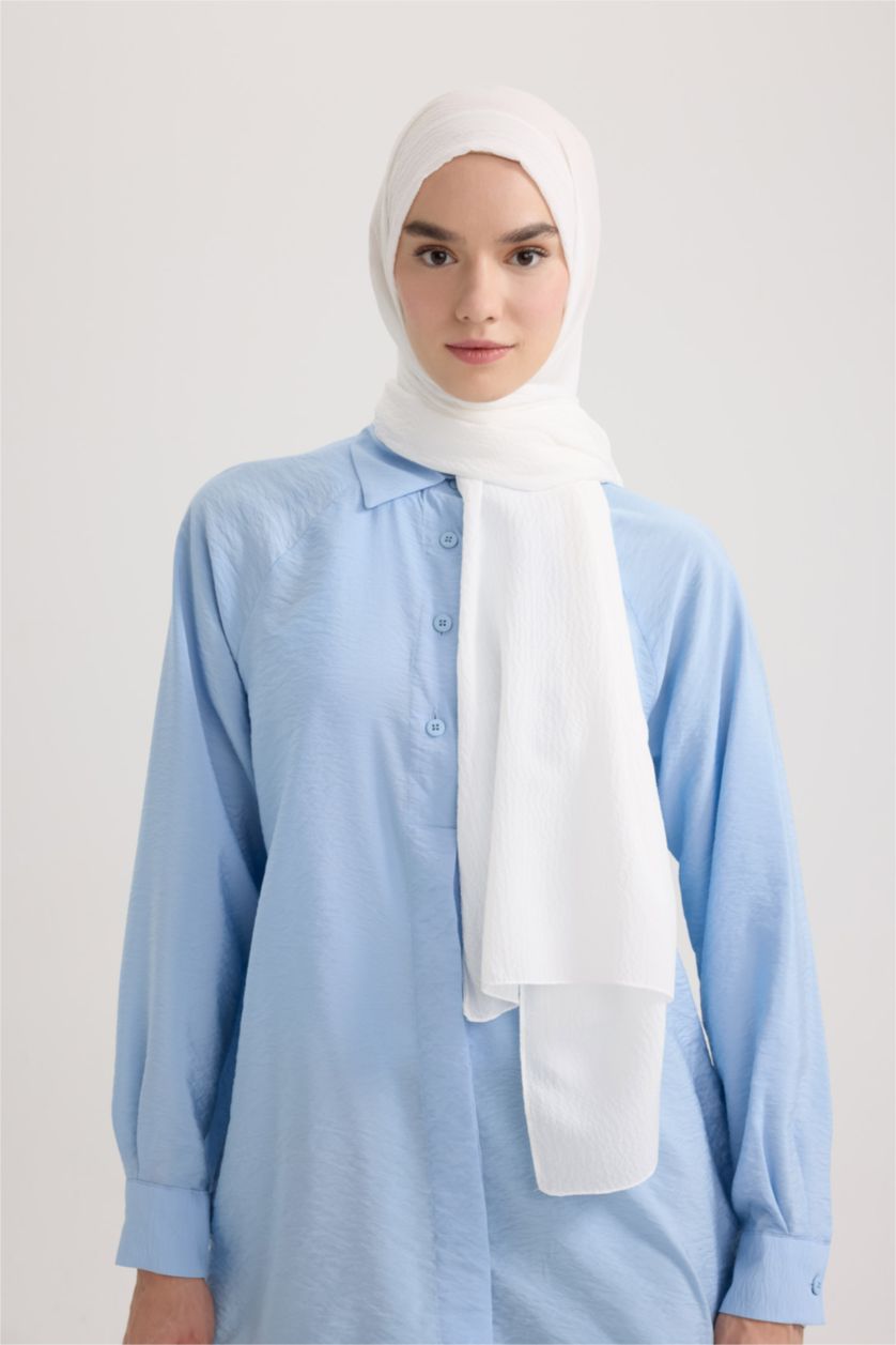 Kadın Kırık Beyaz Kadın Bürümcük Tesettür Şal