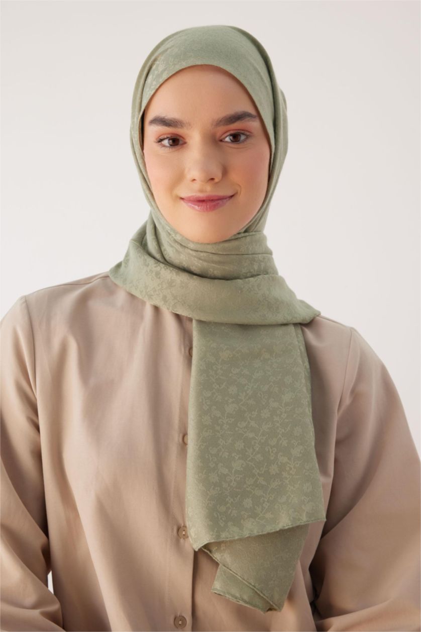 Kadın Yeşil Kadın Jakarlı Şal