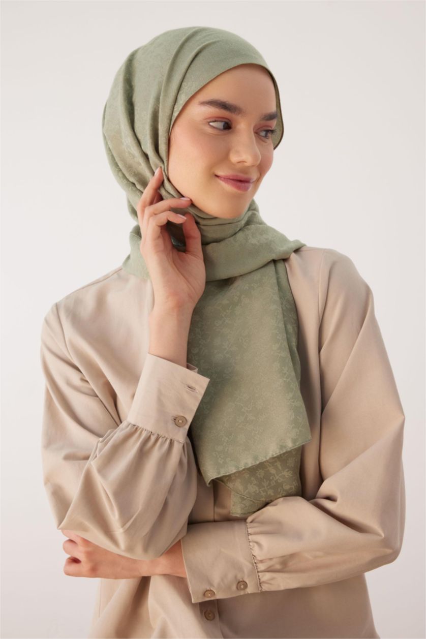 Kadın Yeşil Kadın Jakarlı Şal