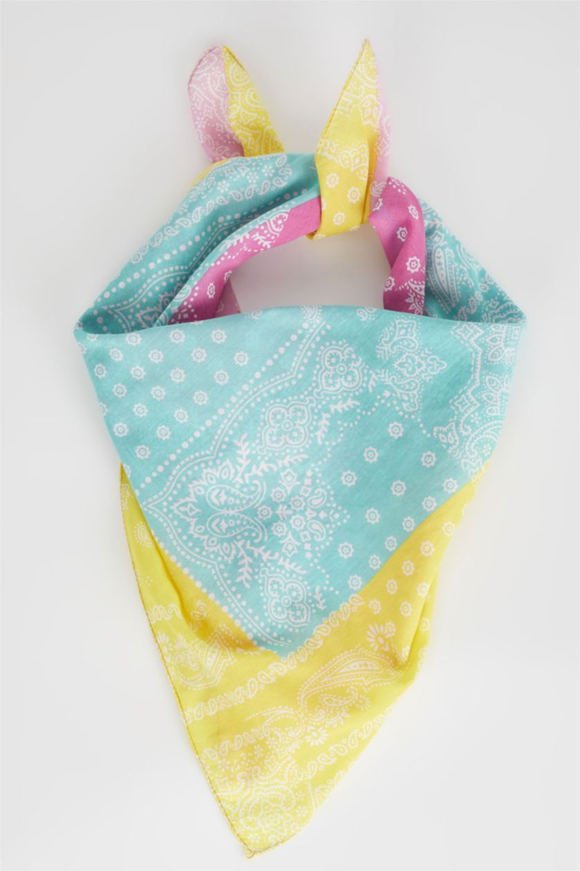 FEMME Jaune Châle en coton à motifs pour femmes