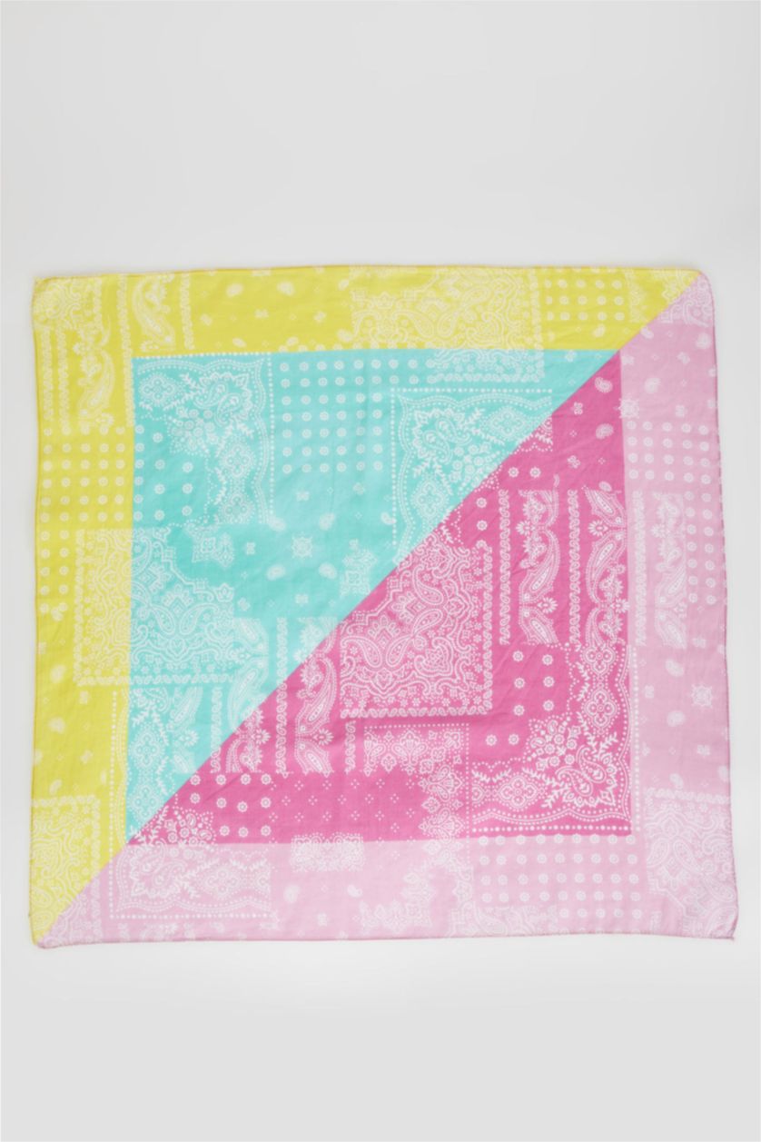 FEMME Jaune Châle en coton à motifs pour femmes