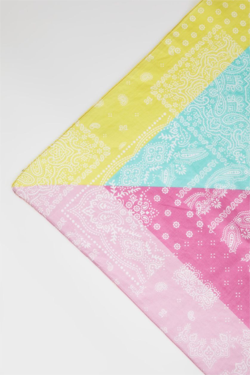 FEMME Jaune Châle en coton à motifs pour femmes