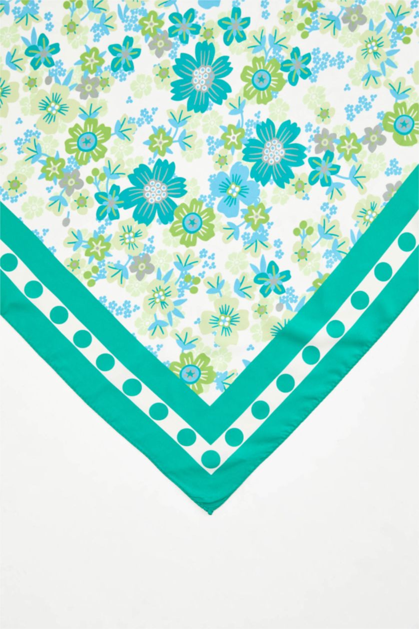 WOMAN Green Floral Printed Shawl