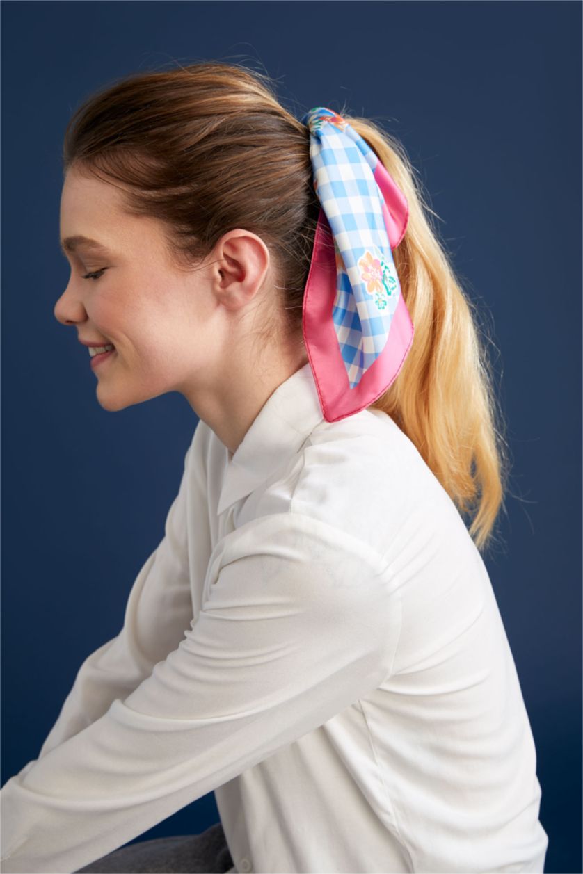 Женщины Голубрй Шаль с цветочным принтом для женщин