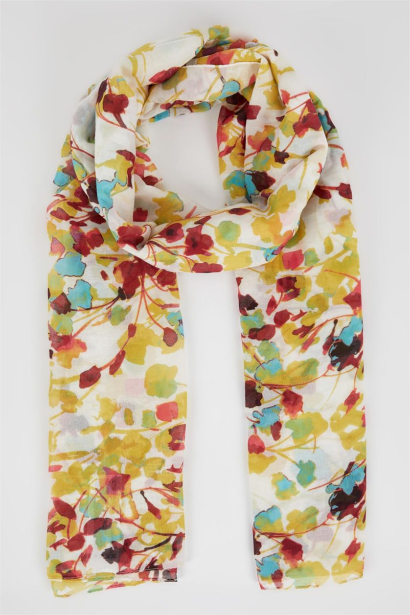 FEMME Orange Châle à motif floral pour femme