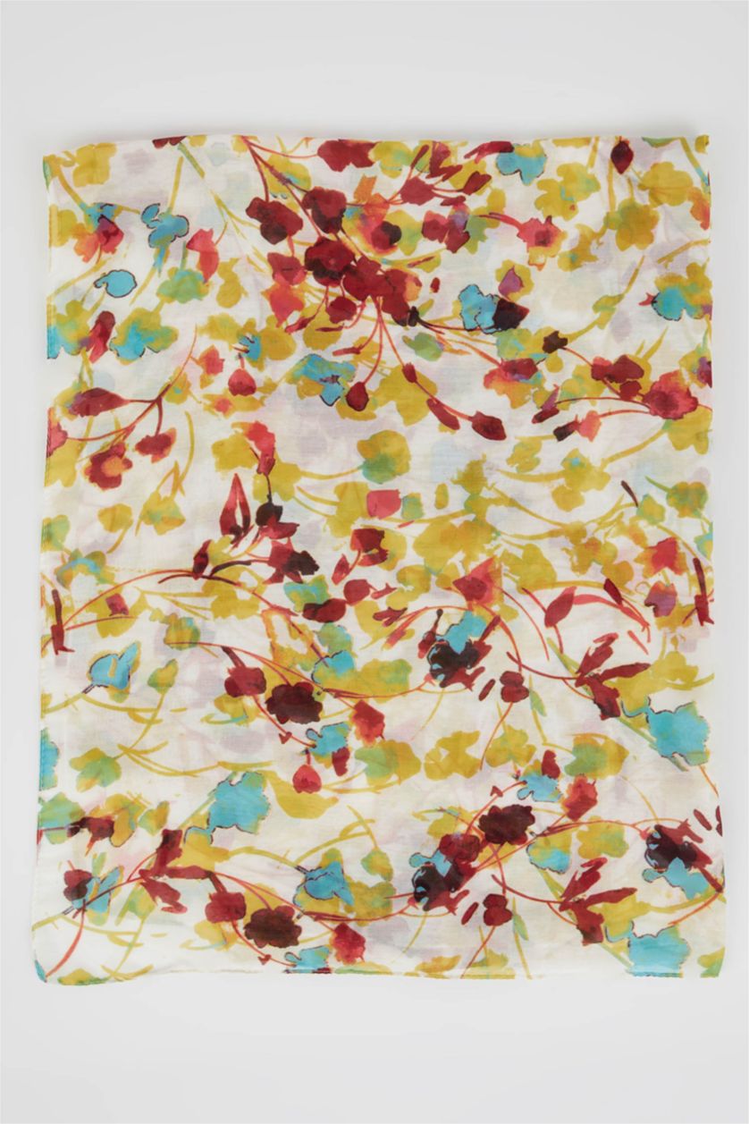 FEMME Orange Châle à motif floral pour femme