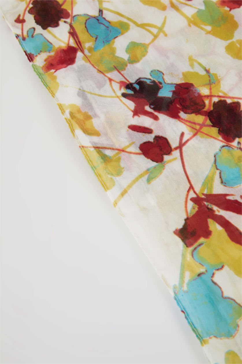 FEMME Orange Châle à motif floral pour femme