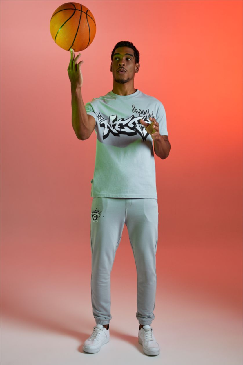 Erkek Açık Gri Slim Fit Sweatshirt Kumaşı Jogger