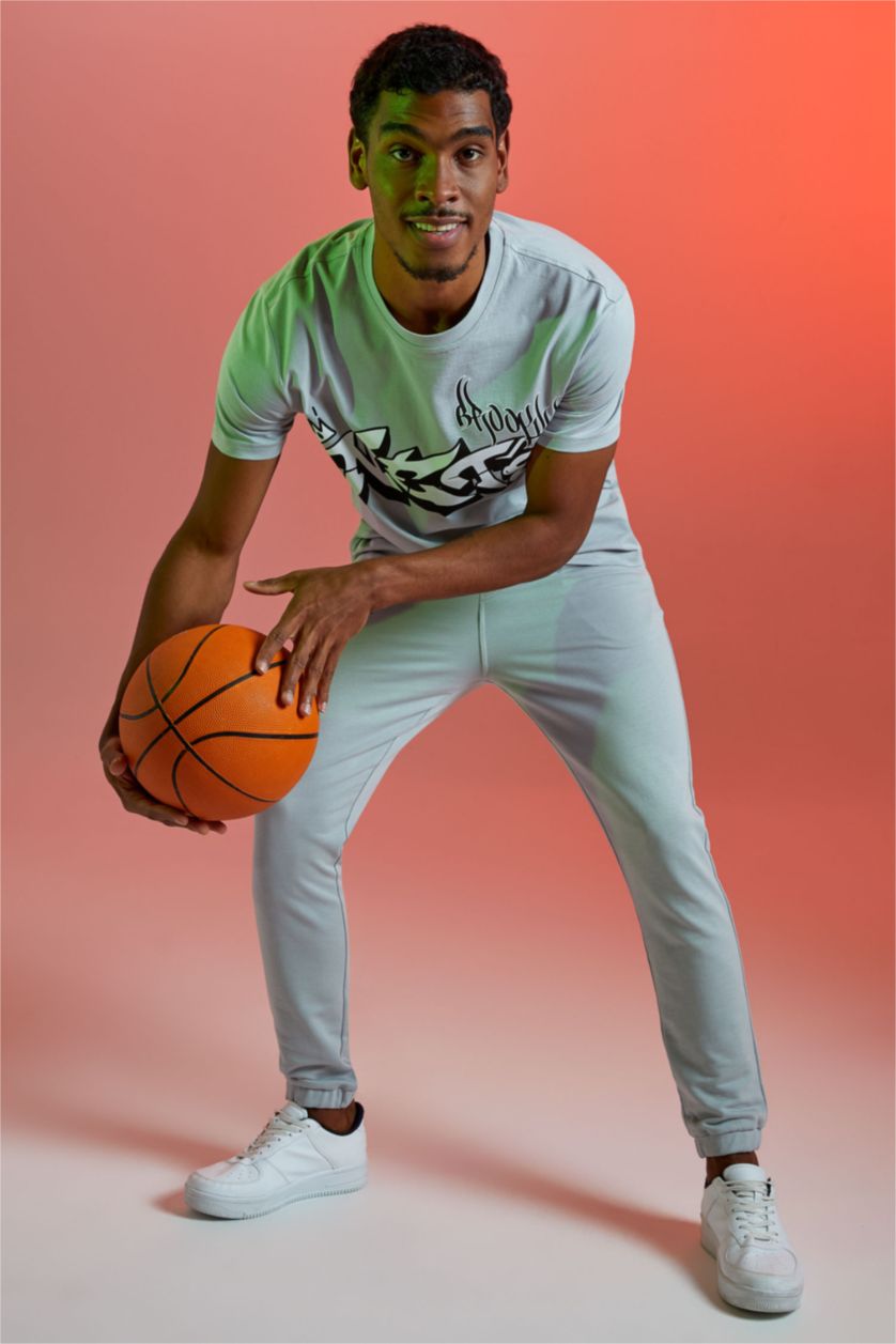 Erkek Açık Gri Slim Fit Sweatshirt Kumaşı Jogger