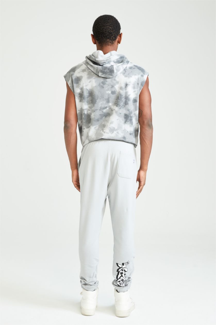 Erkek Açık Gri Slim Fit Sweatshirt Kumaşı Jogger