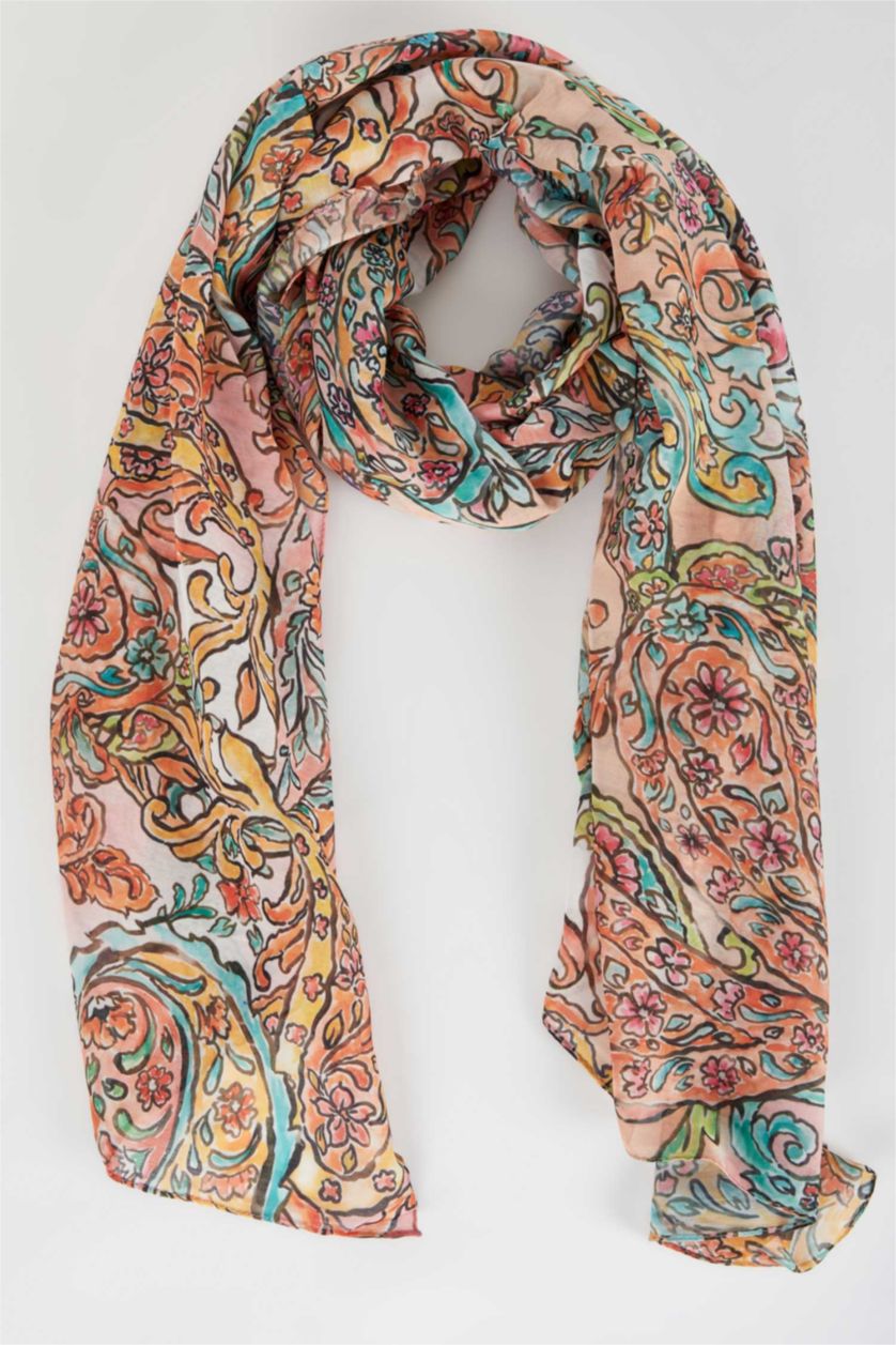 Женщины Оранжевый Женская шаль с принтом