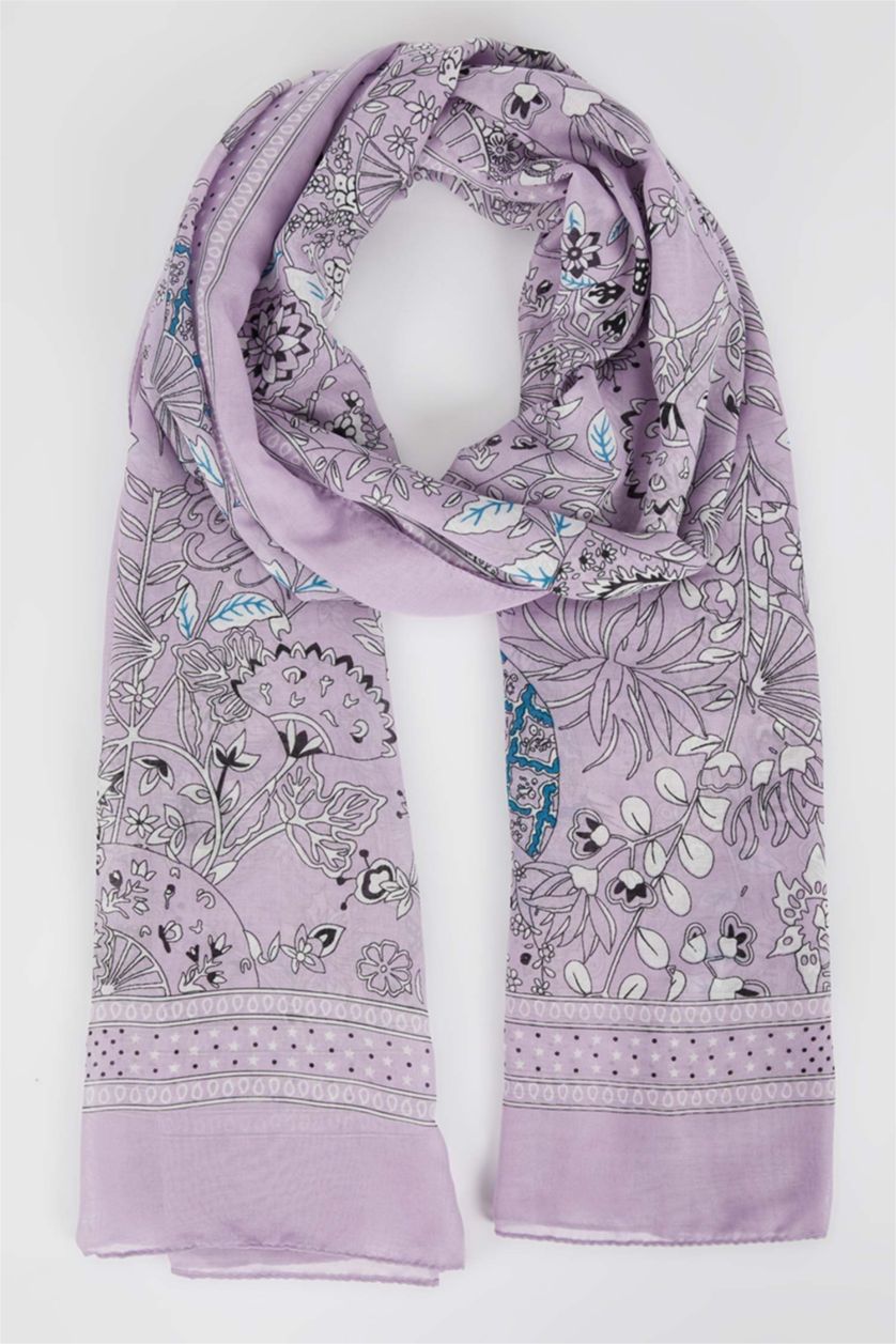 نساء أرجواني شال نسائي بتصميم زهري