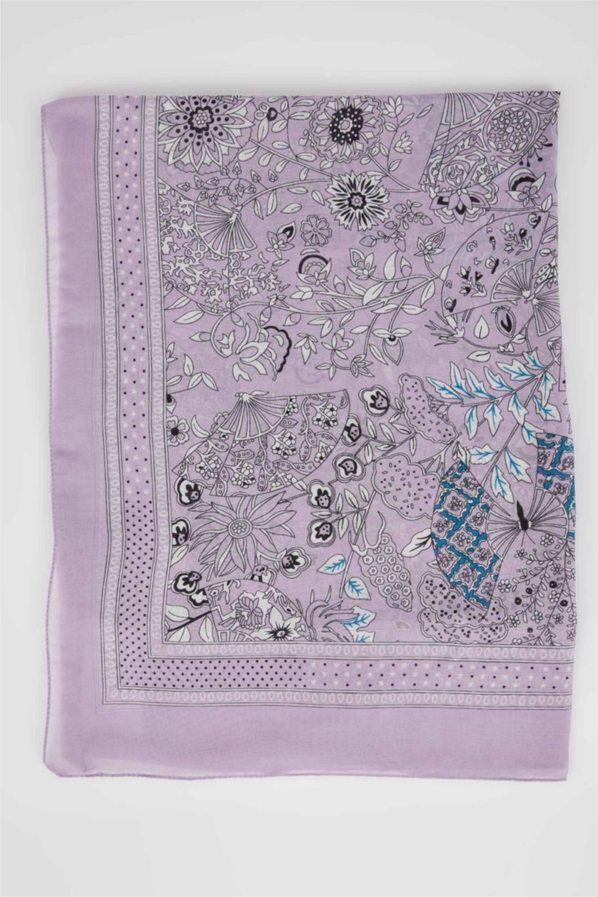 نساء أرجواني شال نسائي بتصميم زهري