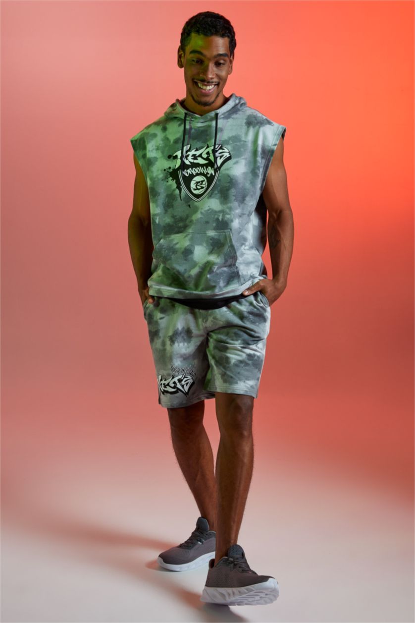 MAN Light Grey Defacto Fit NBA Brooklyn Nets Licensed Thin Fabric Shorts