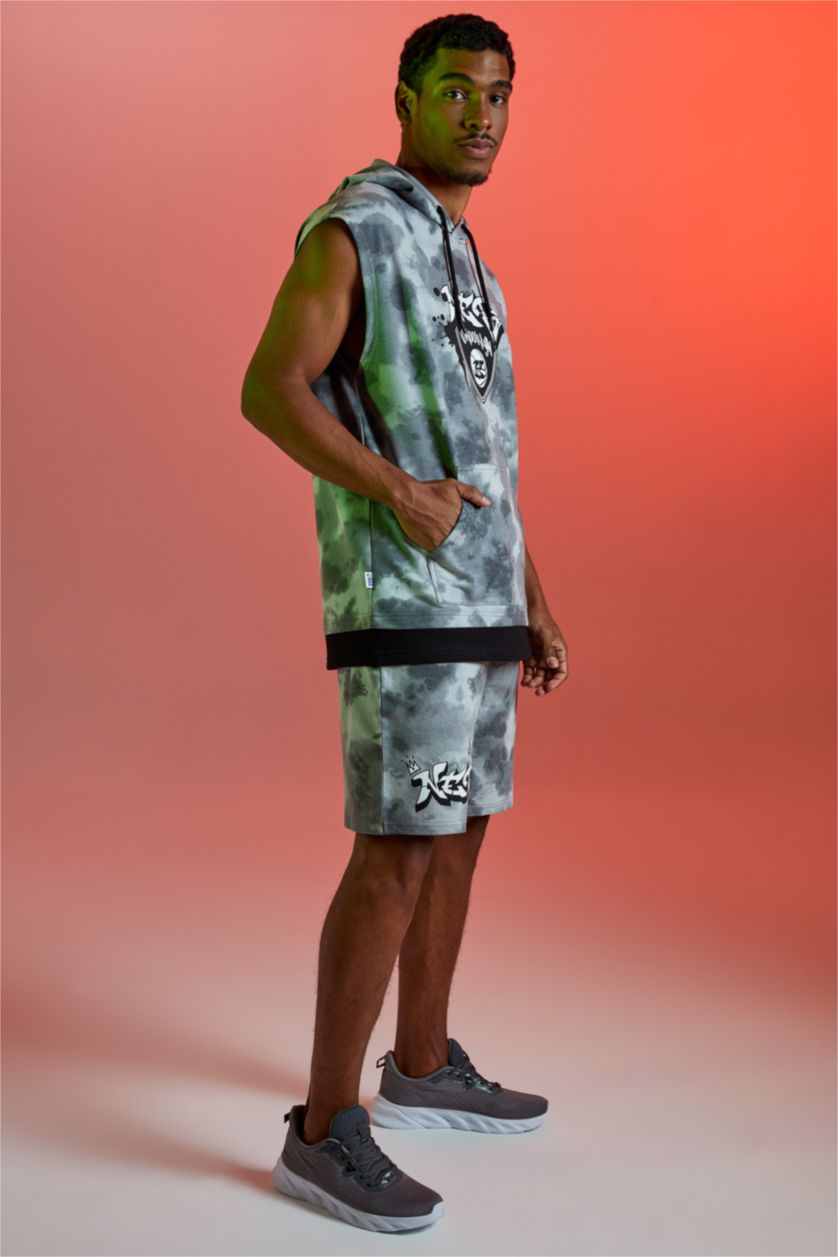 MAN Light Grey Defacto Fit NBA Brooklyn Nets Licensed Thin Fabric Shorts