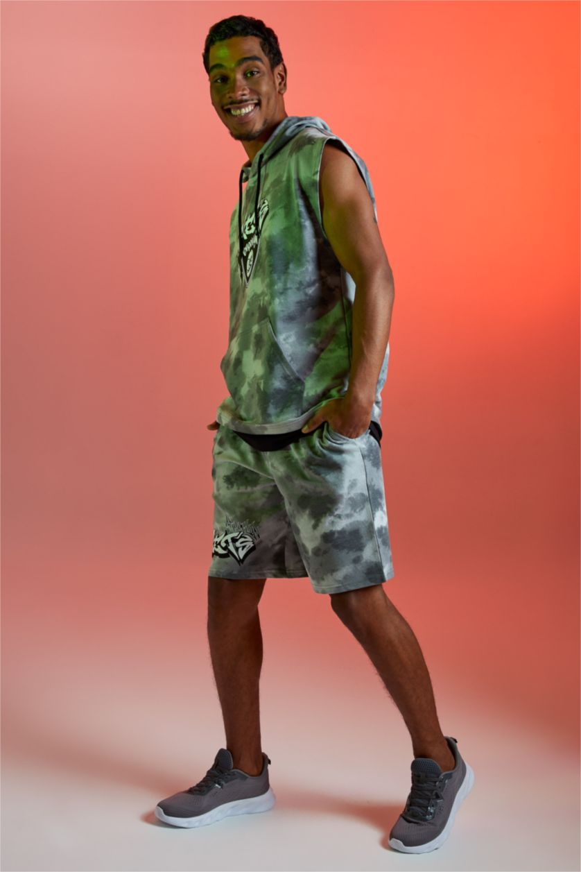 MAN Light Grey Defacto Fit NBA Brooklyn Nets Licensed Thin Fabric Shorts