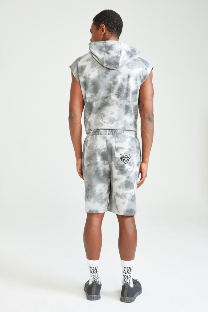 MAN Light Grey Defacto Fit NBA Brooklyn Nets Licensed Thin Fabric Shorts