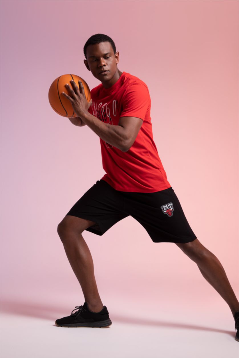 HOMME Noir Short Coupe Régulière NBA Chicago Bulls