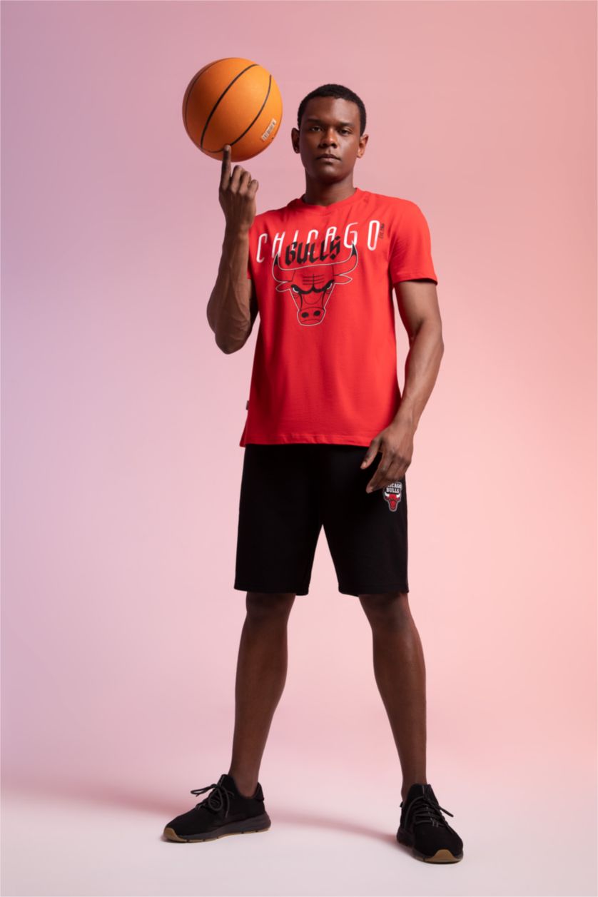 HOMME Noir Short Coupe Régulière NBA Chicago Bulls