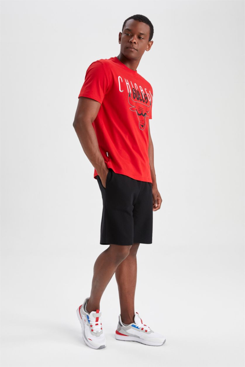 HOMME Noir Short Coupe Régulière NBA Chicago Bulls