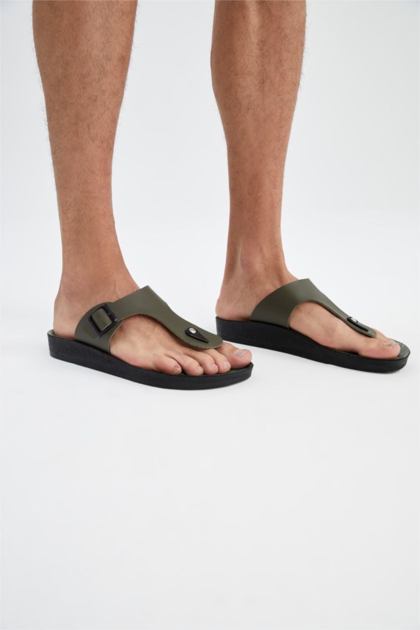 Erkek Haki Erkek Yüksek Taban Eva Parmak Arası Terlik