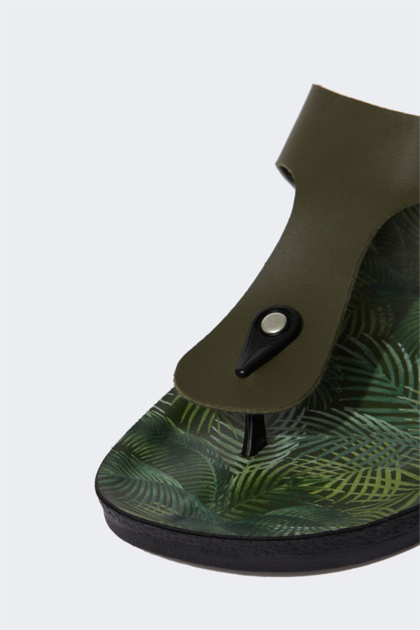 Erkek Haki Erkek Yüksek Taban Eva Parmak Arası Terlik