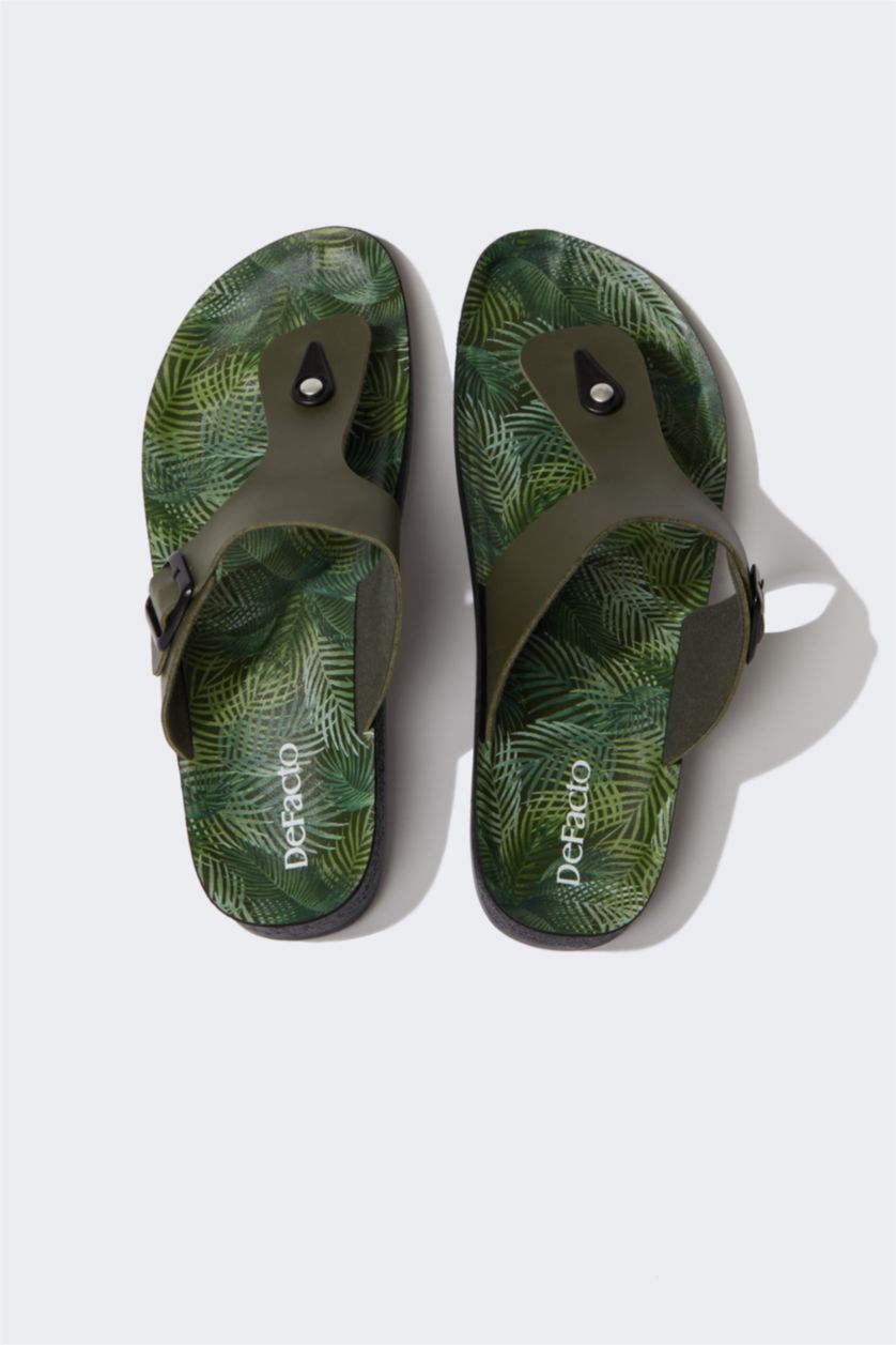 Erkek Haki Erkek Yüksek Taban Eva Parmak Arası Terlik