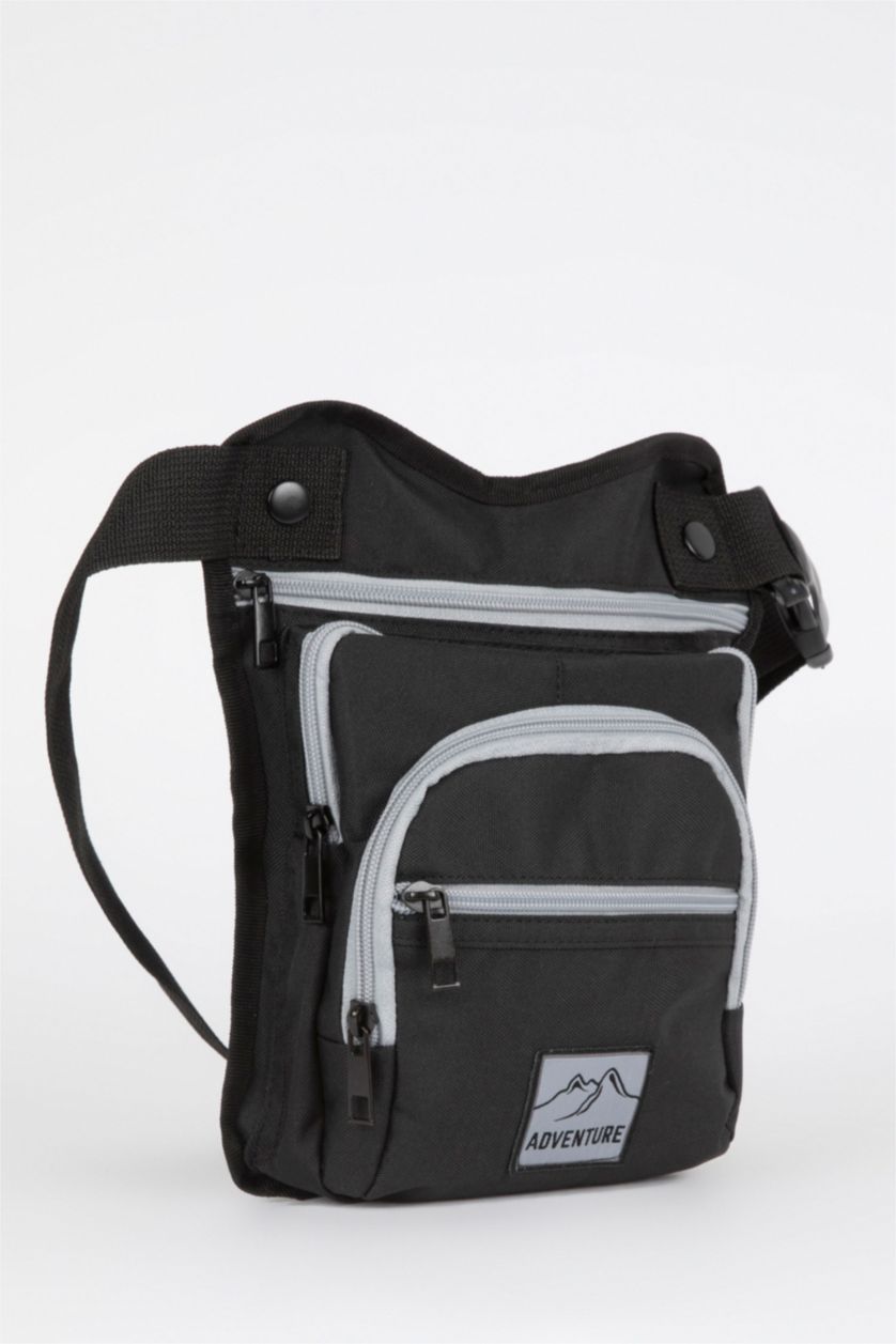 رجالي أسود شنطة خصر رجالي كبيرة