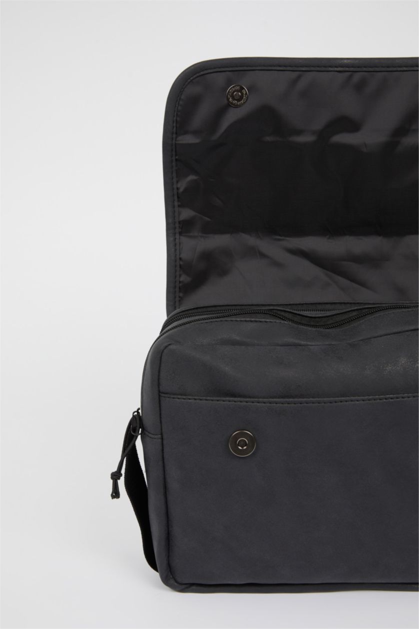 HOMME Noir Grand sac à bandoulière en similicuir pour hommes