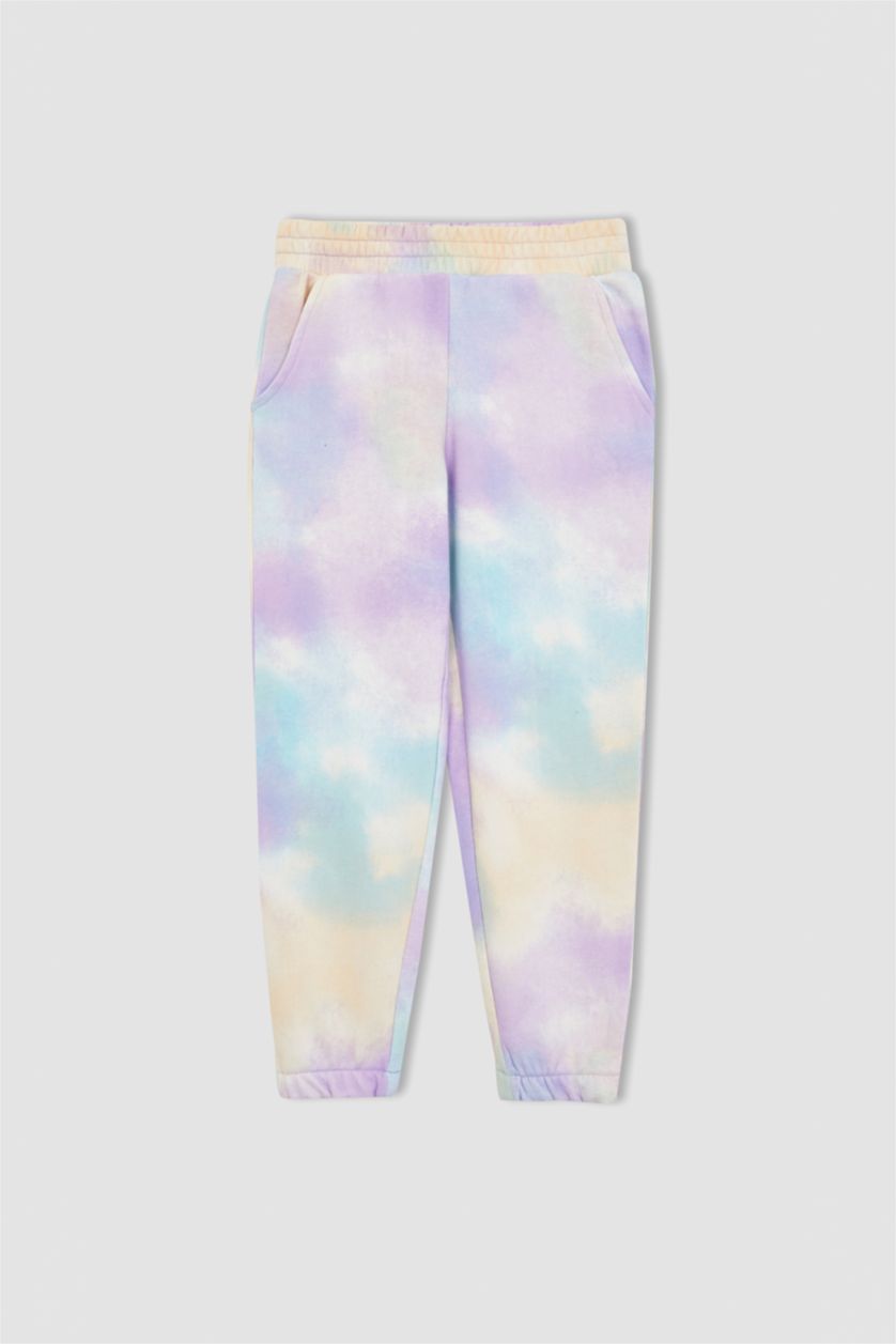 Girls & Teens Beige Girl Standard Fit Batik Print Joggers