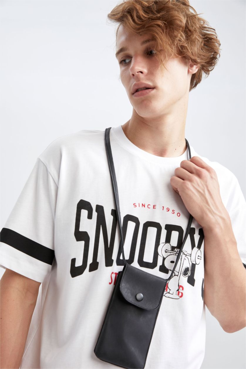 HOMME Noir Sac à bandoulière de téléphone pour Homme