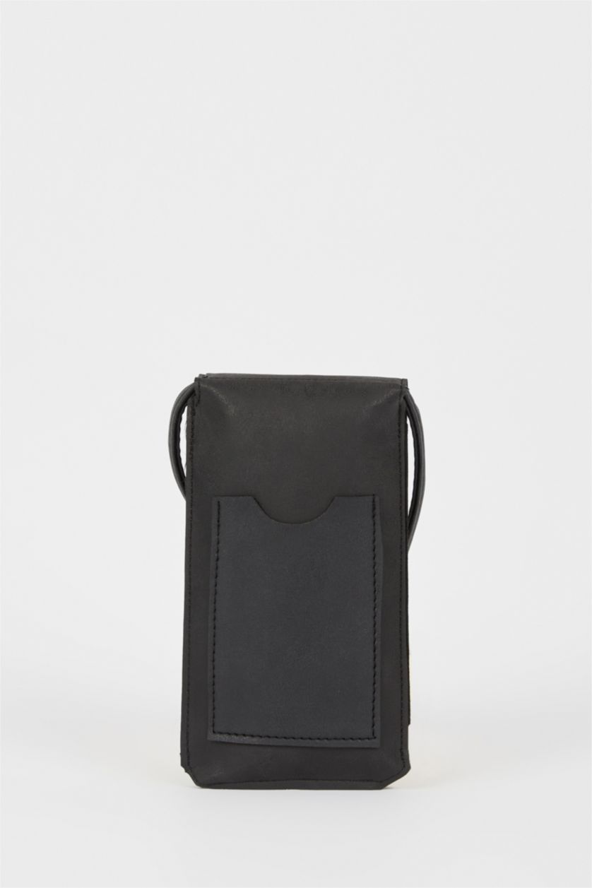 HOMME Noir Sac à bandoulière de téléphone pour Homme