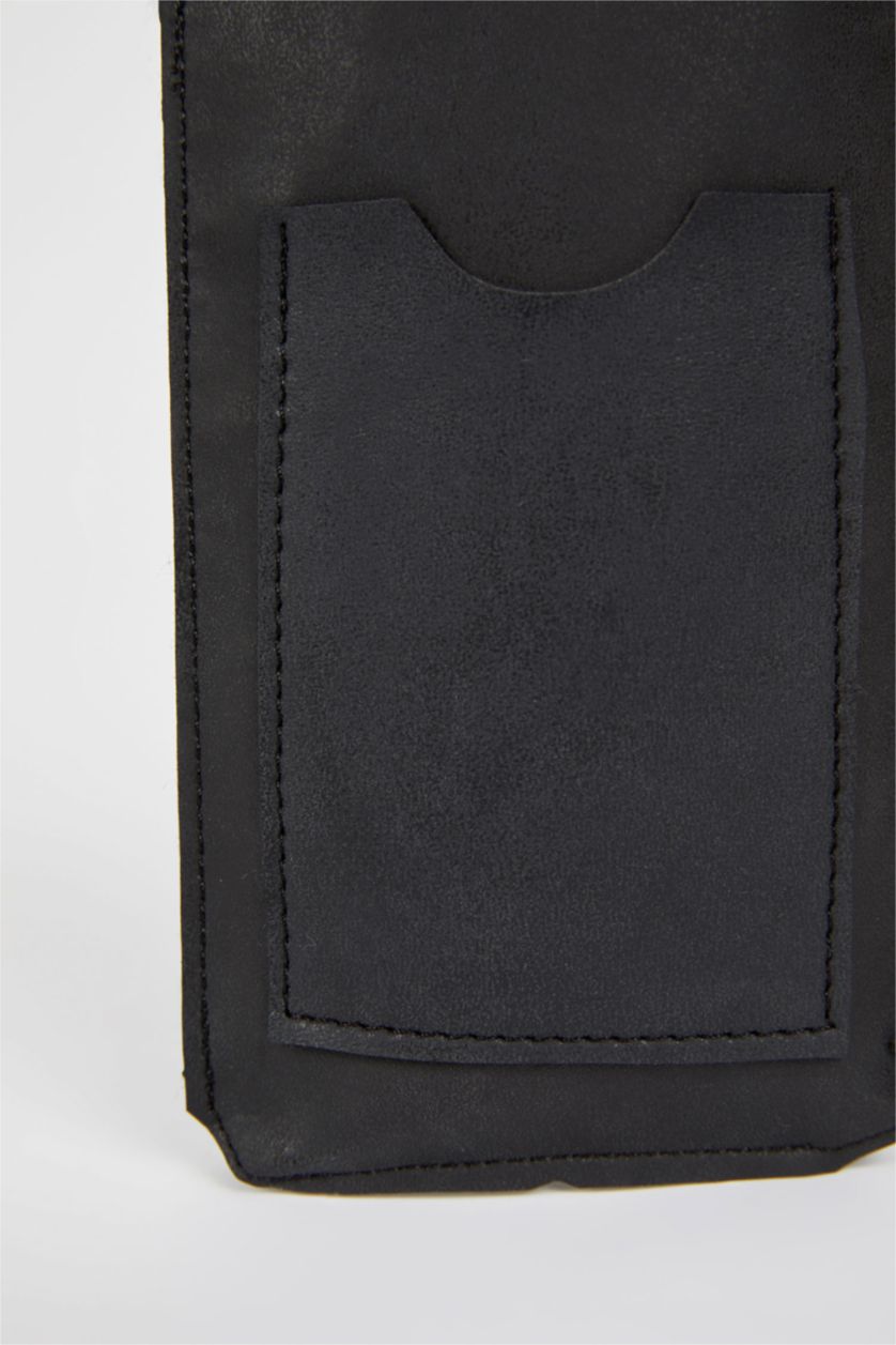 HOMME Noir Sac à bandoulière de téléphone pour Homme