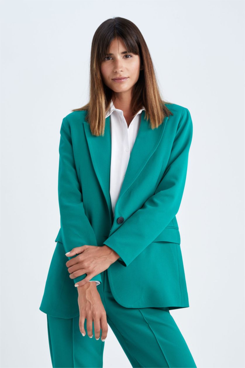Woman Green Oversize Fit Blazer