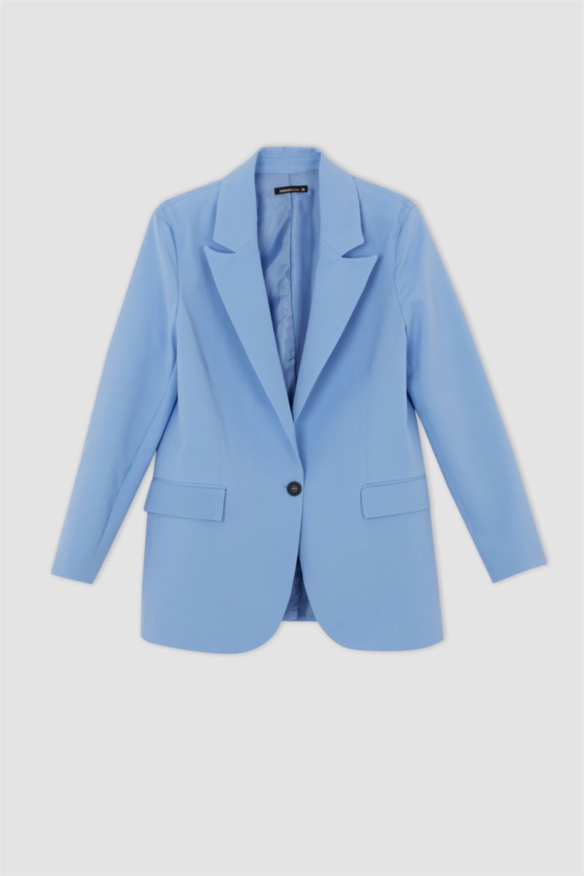 FEMME Bleu Veste blazer coupe oversize à poche et fente simple