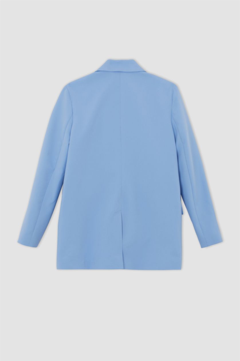FEMME Bleu Veste blazer coupe oversize à poche et fente simple