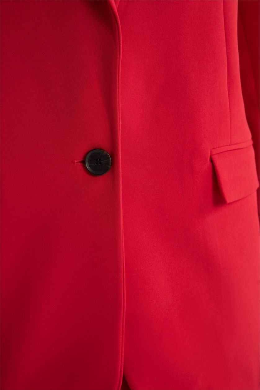 Женщины Красный Блейзер оверсайз