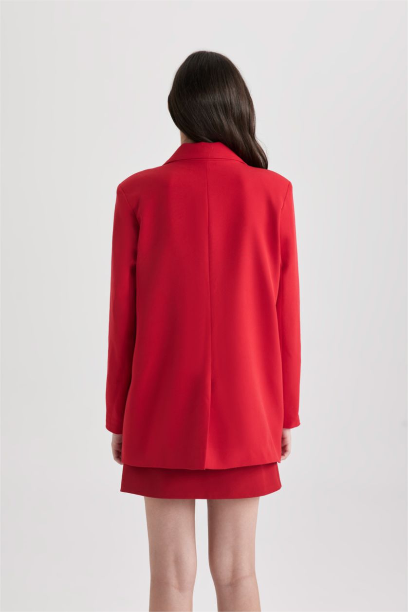 Женщины Красный Блейзер оверсайз
