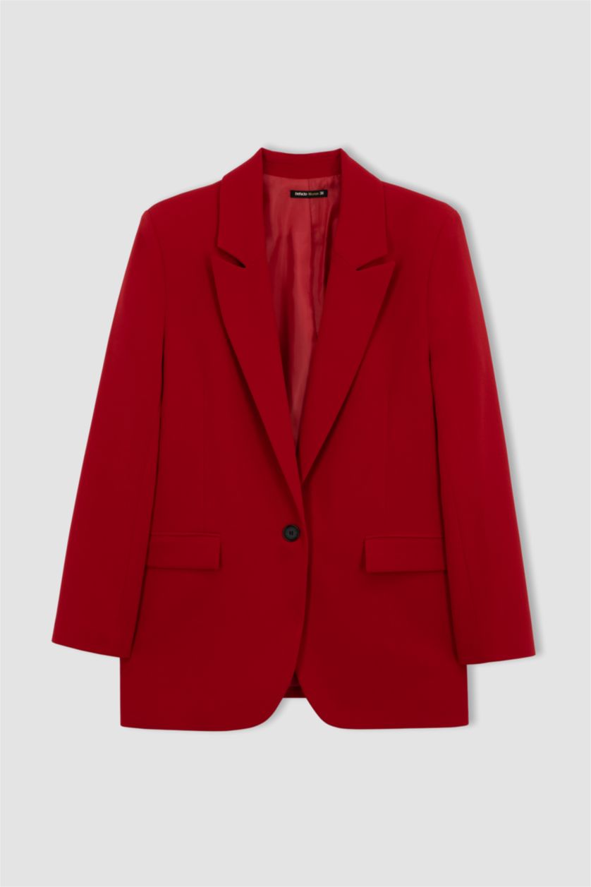 Женщины Красный Блейзер оверсайз