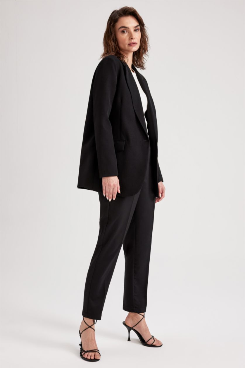 FEMME Noir Blazer Double Face Coupe Oversize