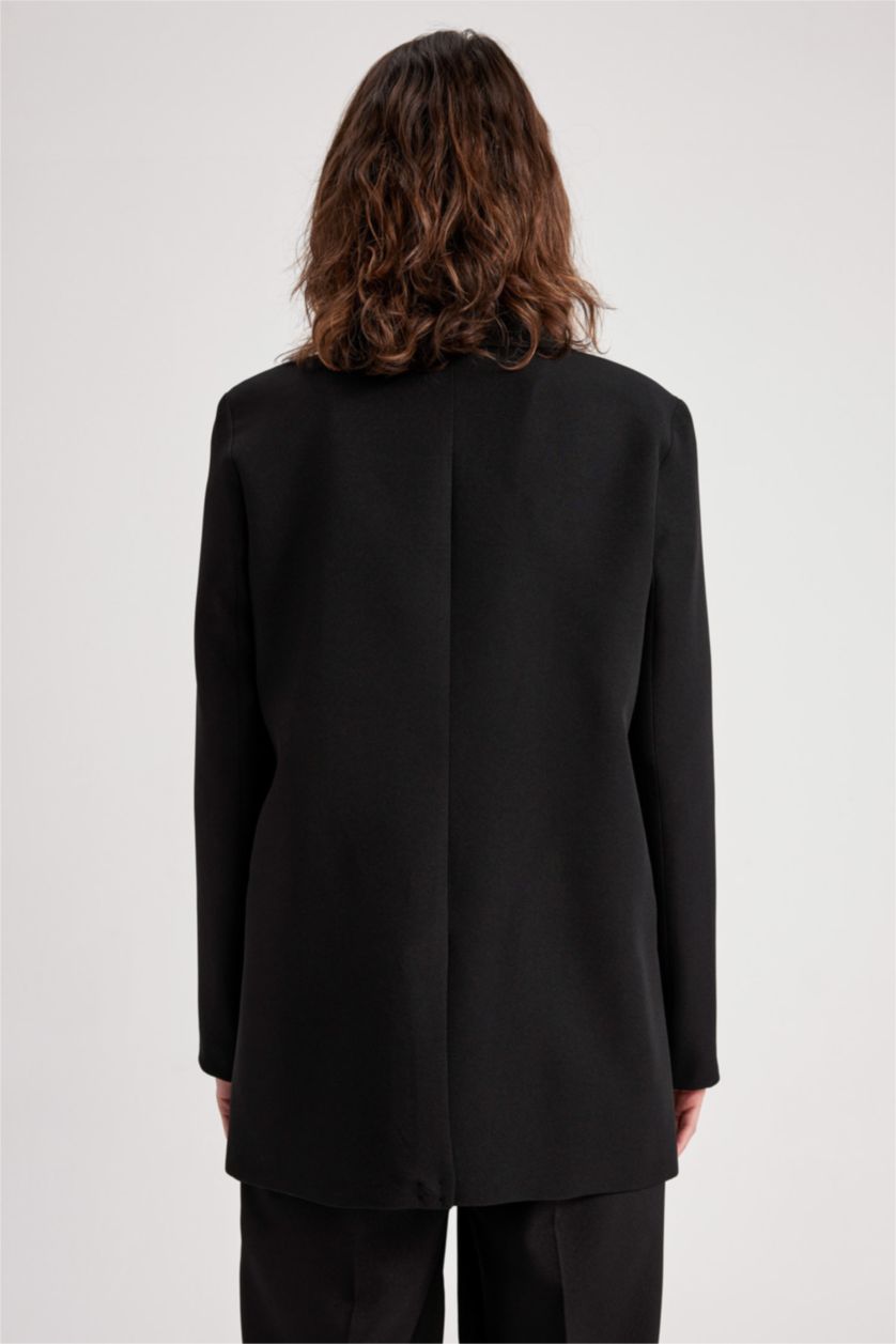 FEMME Noir Blazer Double Face Coupe Oversize
