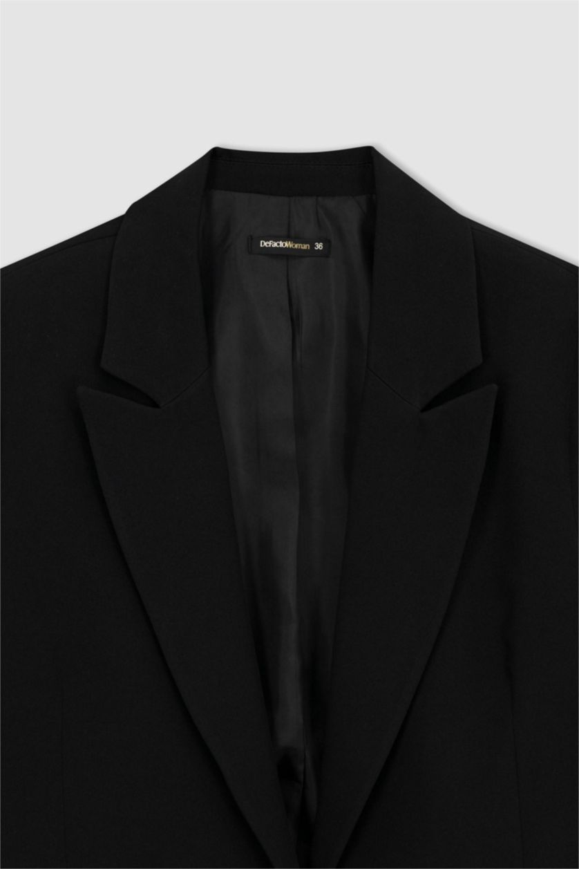 FEMME Noir Blazer Double Face Coupe Oversize