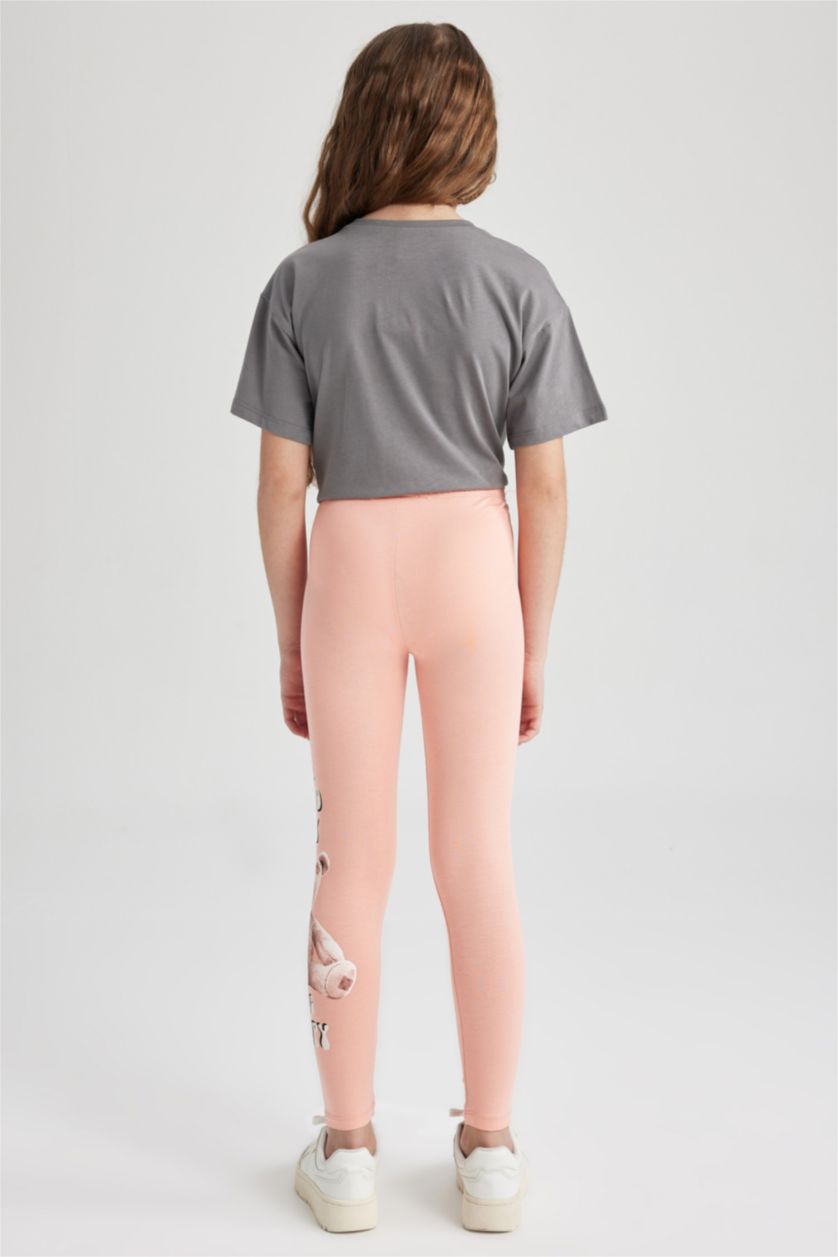 GIRLS & TEENS Salmon Girl Slim Fit Bear Printed Leggings