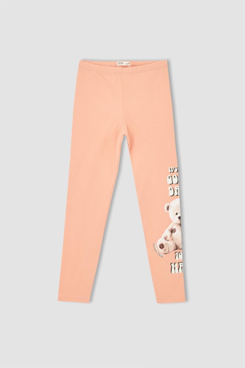 GIRLS & TEENS Salmon Girl Slim Fit Bear Printed Leggings