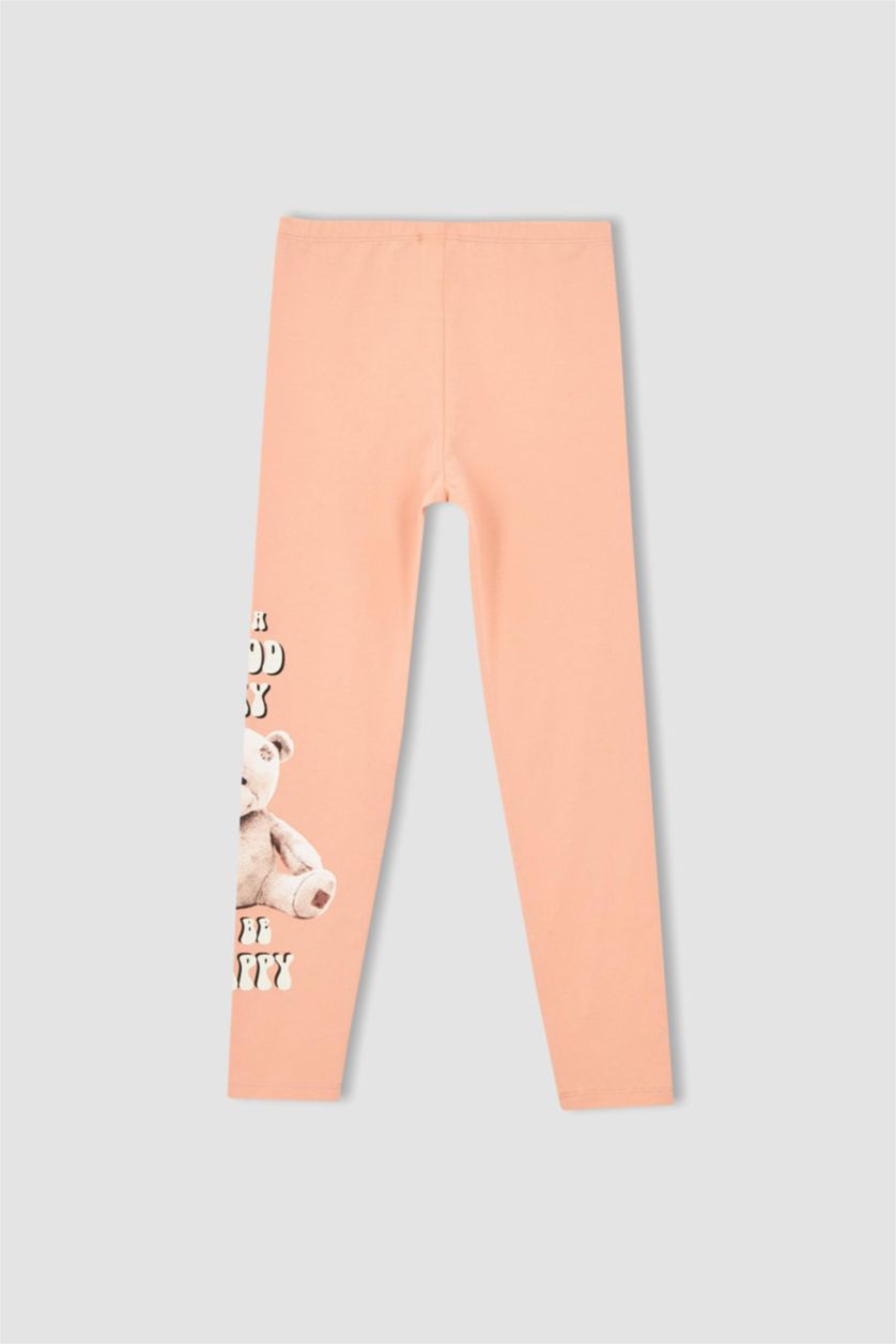 GIRLS & TEENS Salmon Girl Slim Fit Bear Printed Leggings