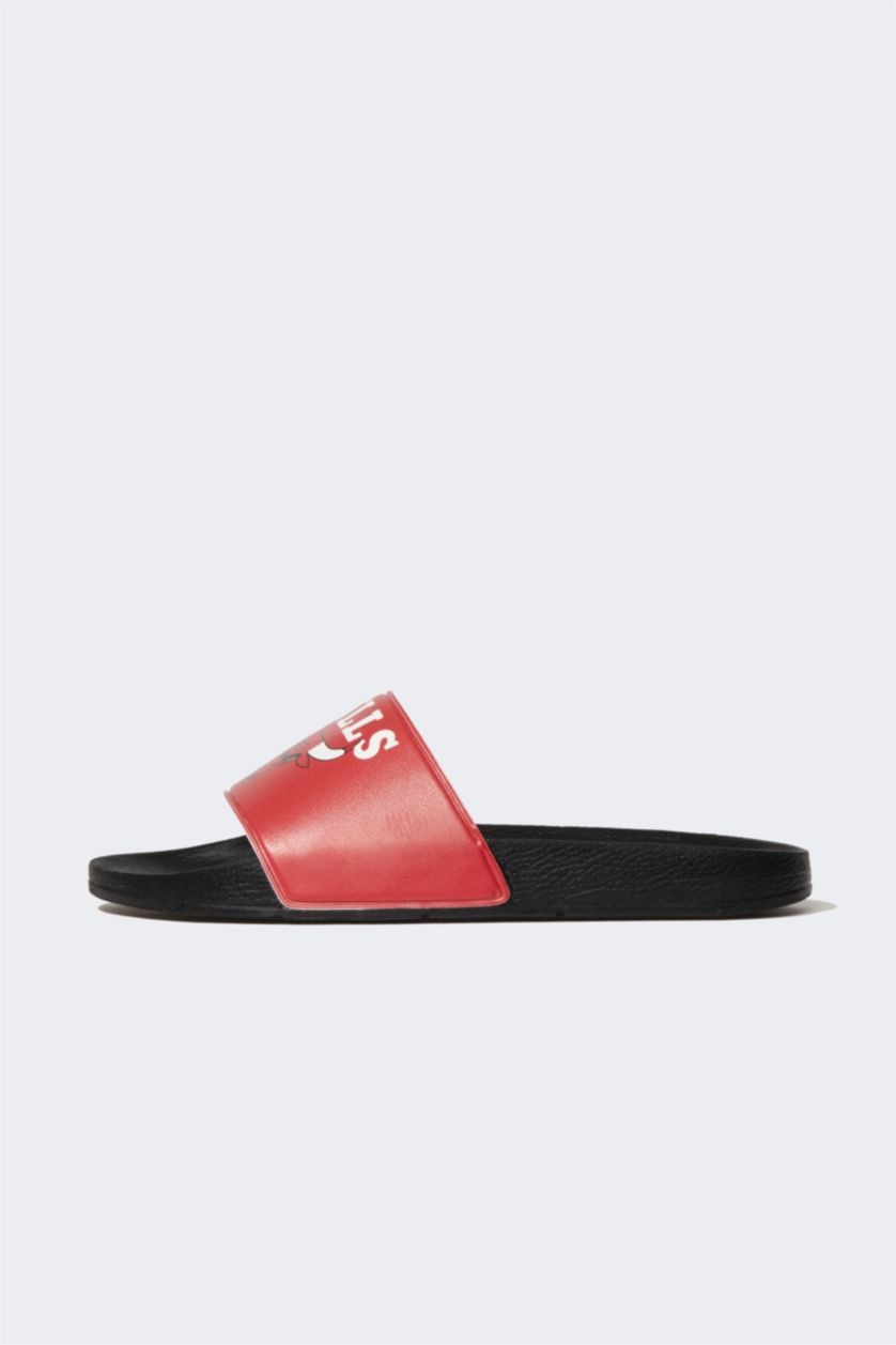 MAN Black Man Chicago Bulls Licensed Flat Sole Slipper