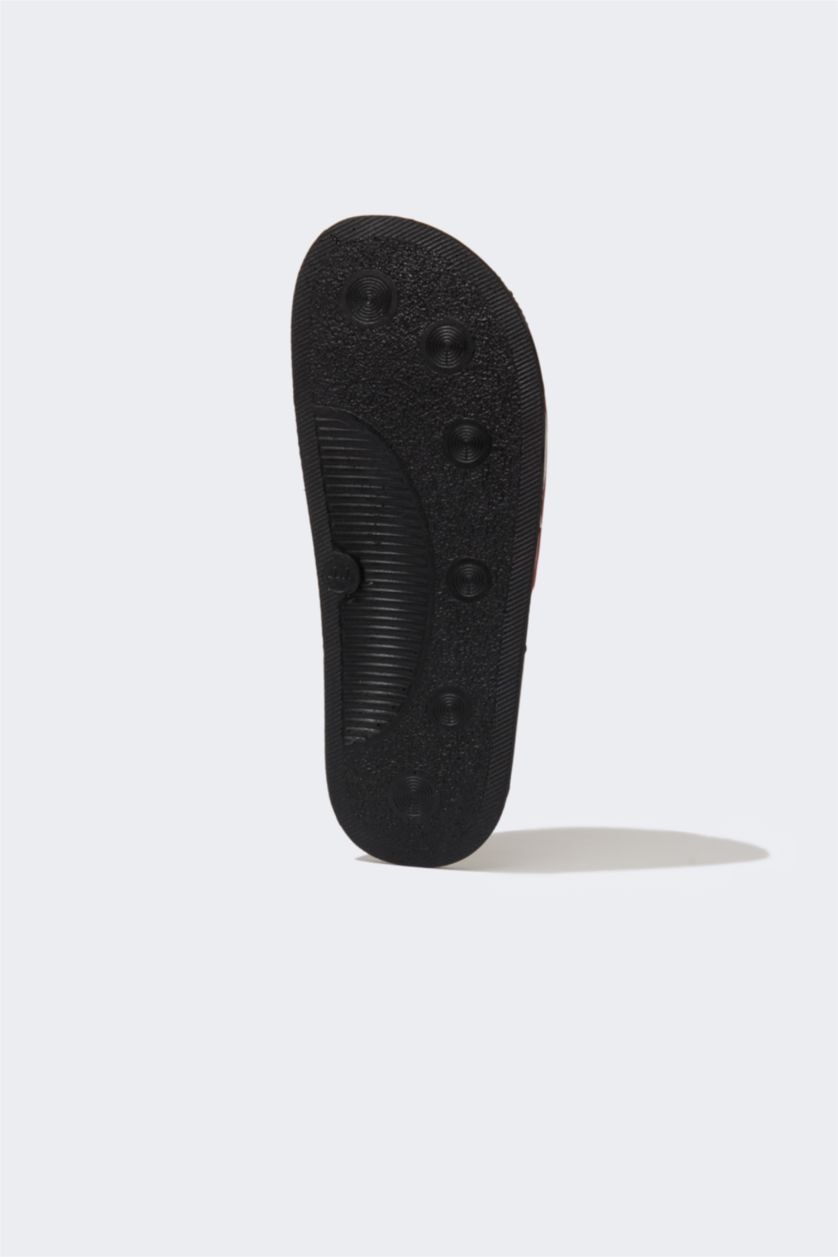 MAN Black Man Chicago Bulls Licensed Flat Sole Slipper